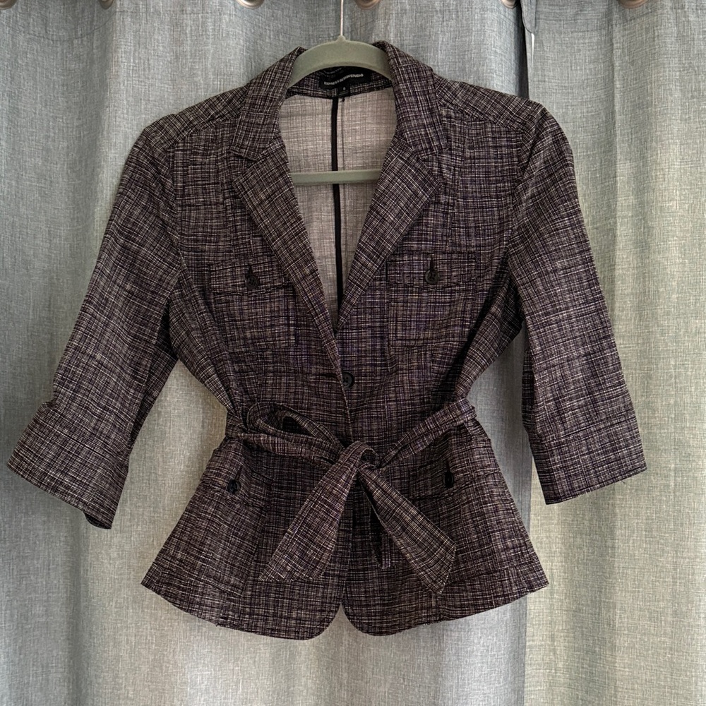 Express Women's Charcoal Plaid Blazer